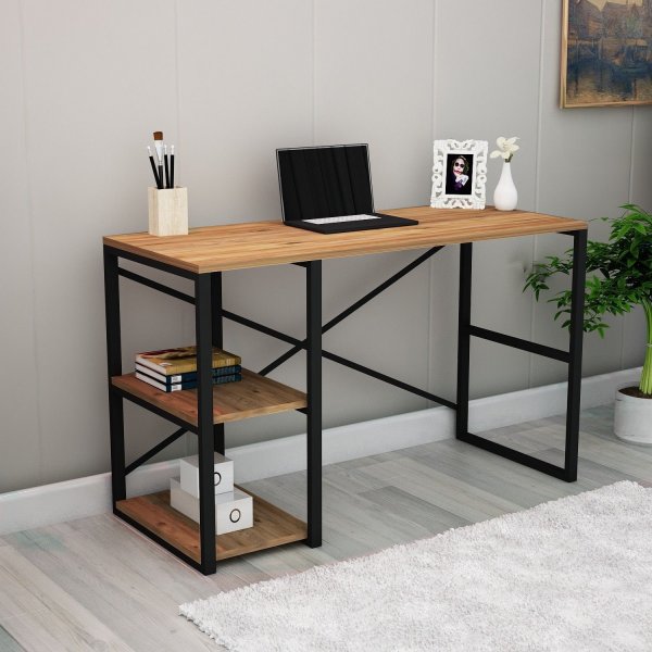 Athena skrivbord 120x65 cm - Furu/svart Athena skrivbord 120x65 cm - Furu/svart