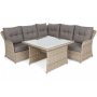 Hrnsoffa Bergamo med ftlj & bord - Beige/beige melerad