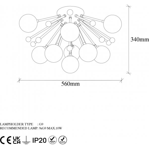 Plafonnier Roze 11800 - Noir/blanc Plafonnier Roze 11800 - Noir/blanc