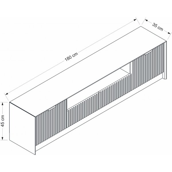 Meuble TV Bazal sans pieds - Beige Meuble TV Bazal sans pieds - Beige