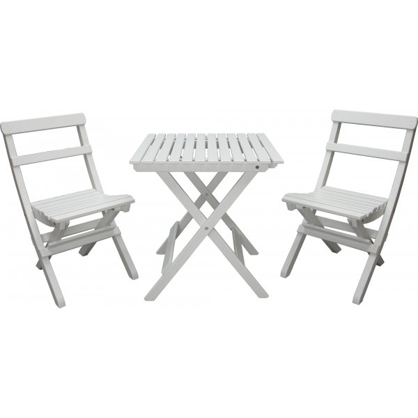 Wilma utegrupp bord 65 x 65 cm inkl 2 st Knohult stolar - Vit Wilma utegrupp bord 65 x 65 cm inkl 2 st Knohult stolar - Vit