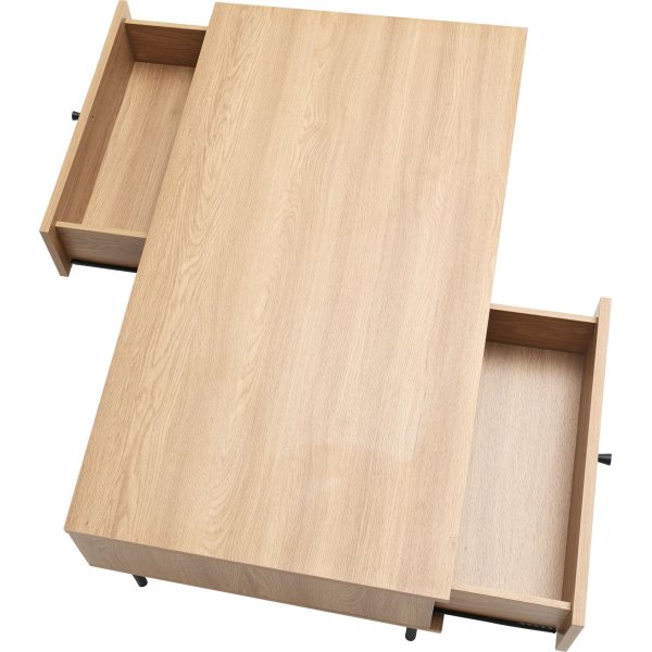 Table basse Menu 110 x 60 cm - Chêne/rotin artificiel Table basse Menu 110 x 60 cm - Chêne/rotin artificiel