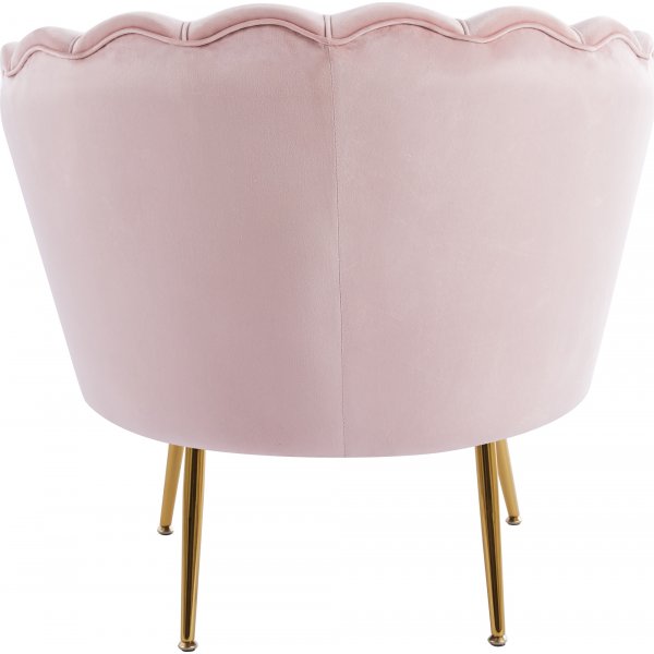 Fauteuil in roze fluweel - Kingsley