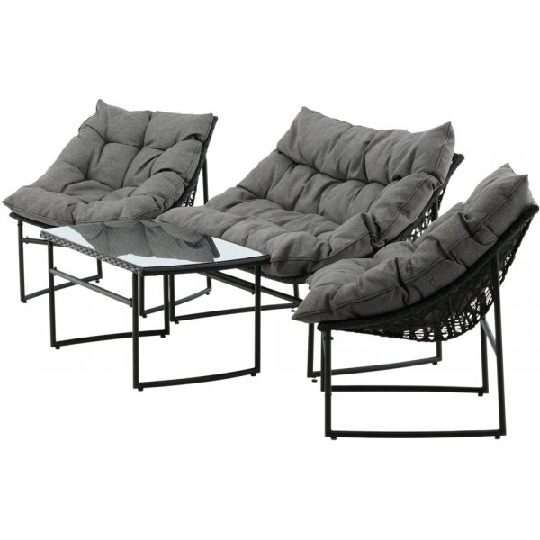 Groupe de canapés Tina - Noir/gris Groupe de canapés Tina - Noir/gris