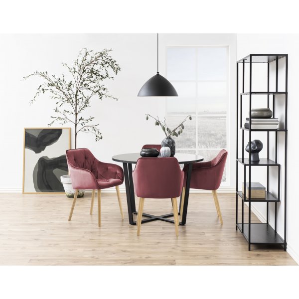 Brooke karmstol - Rosa/ek Brooke karmstol - Rosa/ek