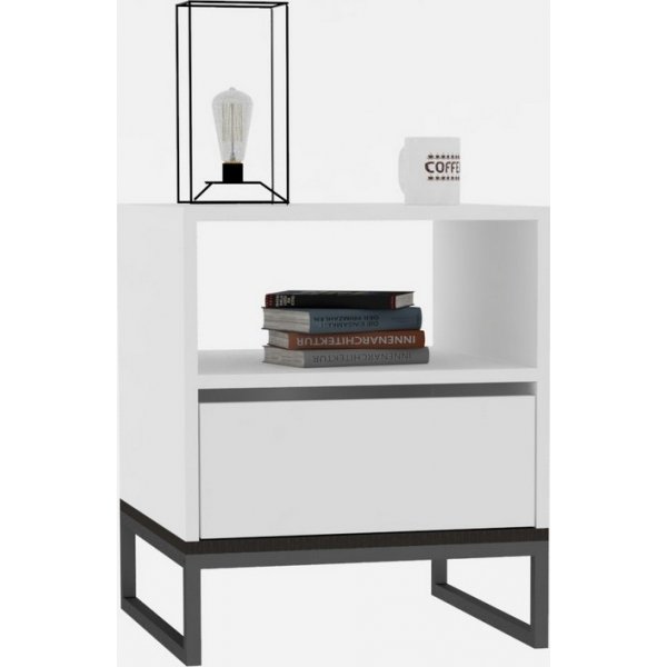 Table de chevet Lindau - Blanc Table de chevet Lindau - Blanc