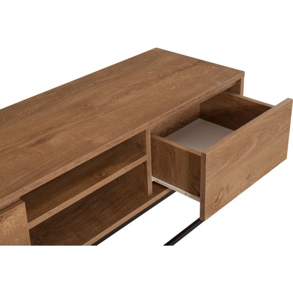 Rodez TV-bänk 140 cm - Valnöt/svart Rodez TV-bänk 140 cm - Valnöt/svart