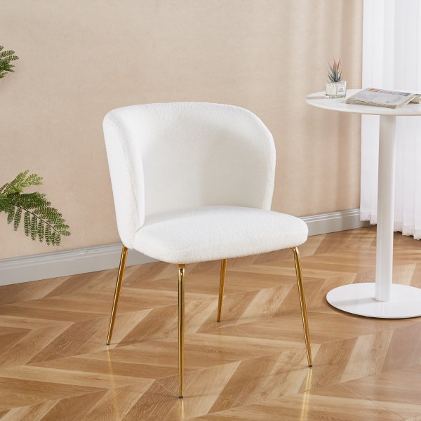 Stol i boucl med ben i mssing