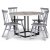 Groupe de salle  manger Sintorp, table  manger ronde 115 cm avec 4 chaises grises Orust - Marbre blanc (Stratifi)
