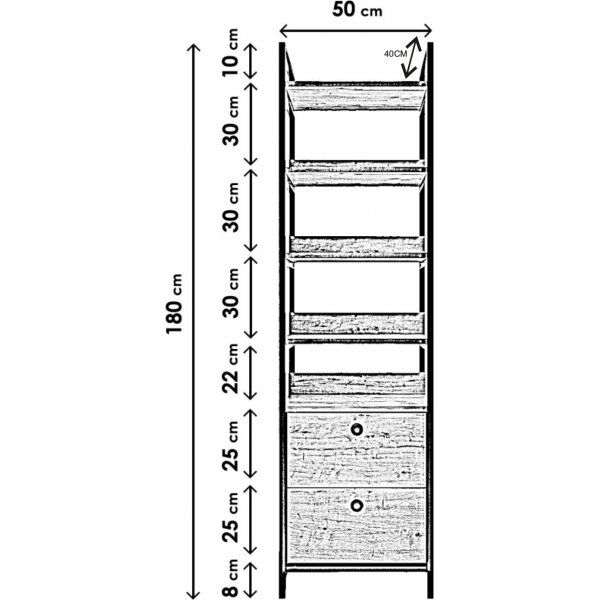 Abludo hylla med lådor - Ek Abludo hylla med lådor - Ek
