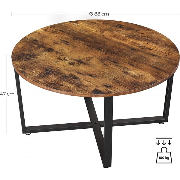 Table basse Beppe Ø88 cm - Marron/noir Table basse Beppe Ø88 cm - Marron/noir