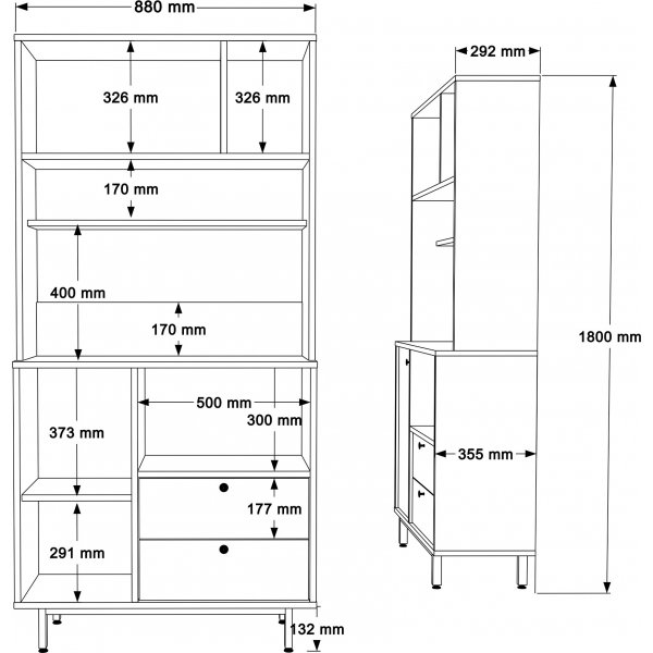 Royce köksskåp 4 - Ek/tegelröd Royce köksskåp 4 - Ek/tegelröd