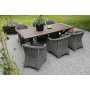 Oxford utematgrupp; brunsyrat bord 220 cm inkl 6 st Mercury ftljer gr konstrotting