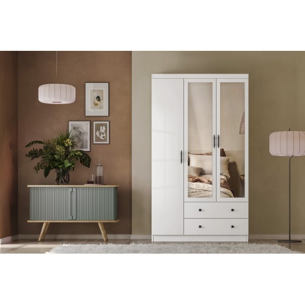 Lavinia garderob 105 x 50 x 210 cm - Vit Lavinia garderob 105 x 50 x 210 cm - Vit