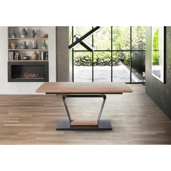 Table à manger Amasten 160-220 cm - Chêne/noir/chêne Table à manger Amasten 160-220 cm - Chêne/noir/chêne