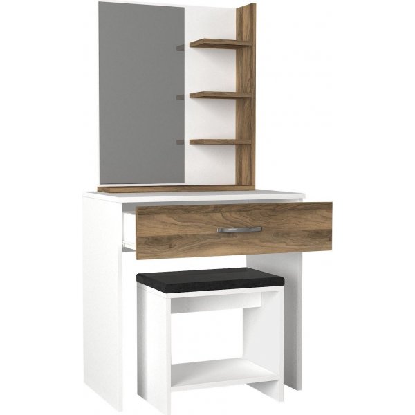 Olivia sminkbord 72 x 45 cm - Vit/valnöt Olivia sminkbord 72 x 45 cm - Vit/valnöt