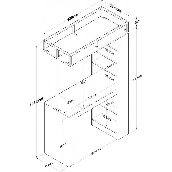 Jesper kksbord - Valnt/svart