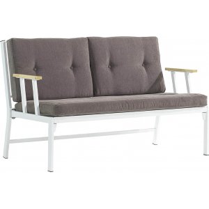 Lotus 2-sits utesoffa - Vit/brun + Fläckborttagare för möbler Lotus 2-sits utesoffa - Vit/brun + Fläckborttagare för möbler