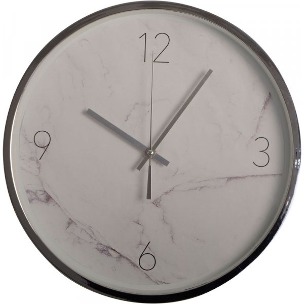V�ggklocka - Vit marmor