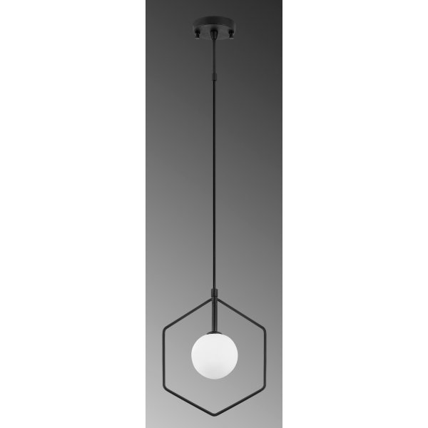 Geometri taklampa 11075 - Svart/vit
