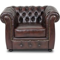 Dublin chesterfield fåtölj - Brunt läder Dublin chesterfield fåtölj - Brunt läder
