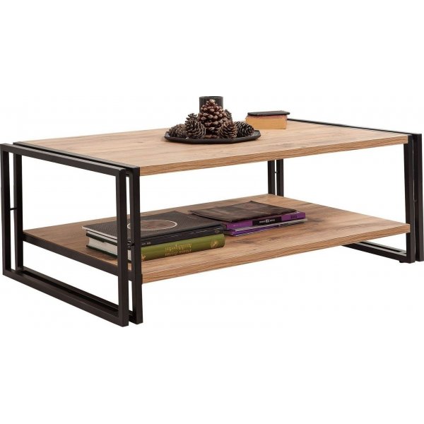 Cosmo Rectus soffbord 110 x 70 cm - Furu/svart