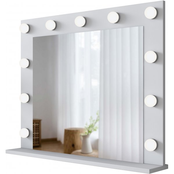 Bijou sminkbord med spegel och pall 21 - 90 x 45 cm - Vit Bijou sminkbord med spegel och pall 21 - 90 x 45 cm - Vit