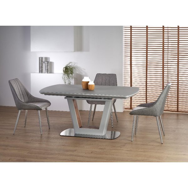 Table à manger Harold 90x160-200 cm - Gris/noyer Table à manger Harold 90x160-200 cm - Gris/noyer