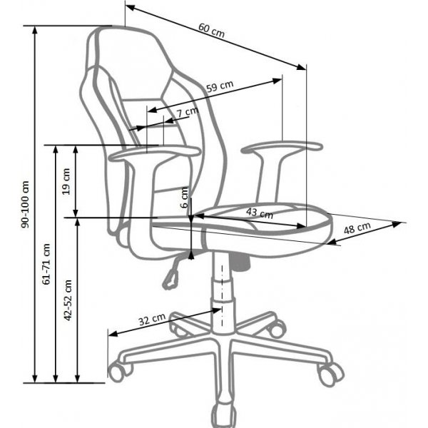 Asho skrivbordsstol - Svart/röd Asho skrivbordsstol - Svart/röd