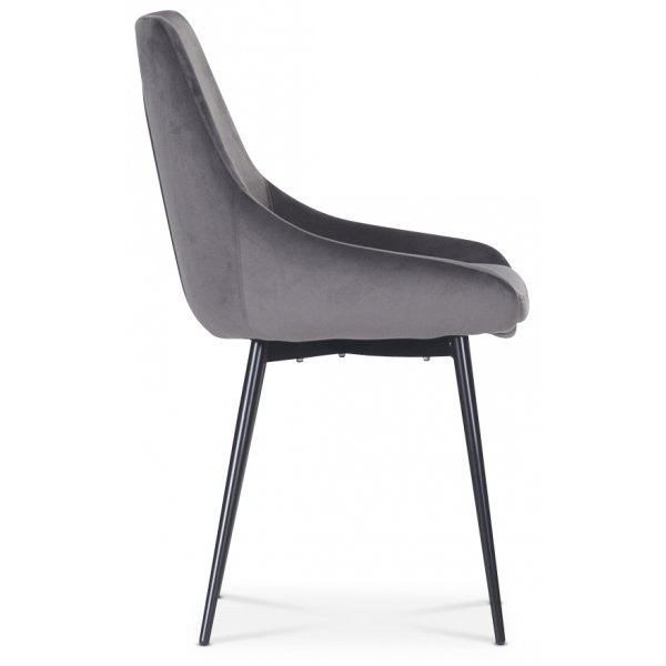 Groupe de salle à manger Plaza, table en marbre avec 4 chaises en velours Théo - Gris/Blanc/Noir + Détachant pour meubles Groupe de salle à manger Plaza, table en marbre avec 4 chaises en velours Théo - Gris/Blanc/Noir + Détachant pour meubles