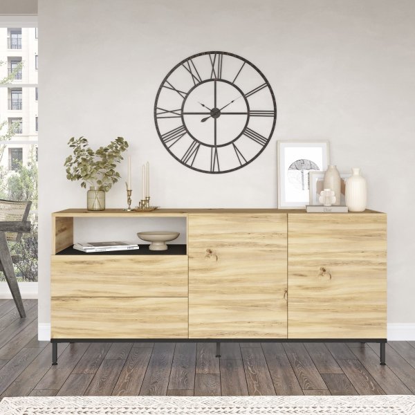 Luvio dressoir 32 - Eiken/zwart Luvio dressoir 32 - Eiken/zwart
