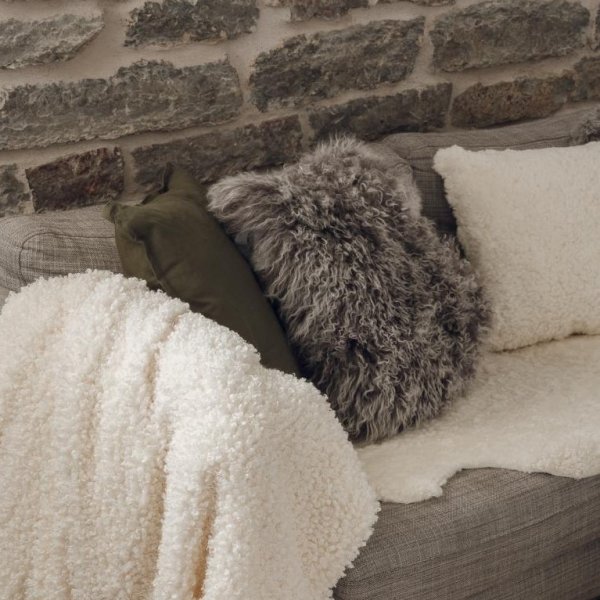 Shansi kussenhoes Grijs zilver blad - 40 x 40 cm