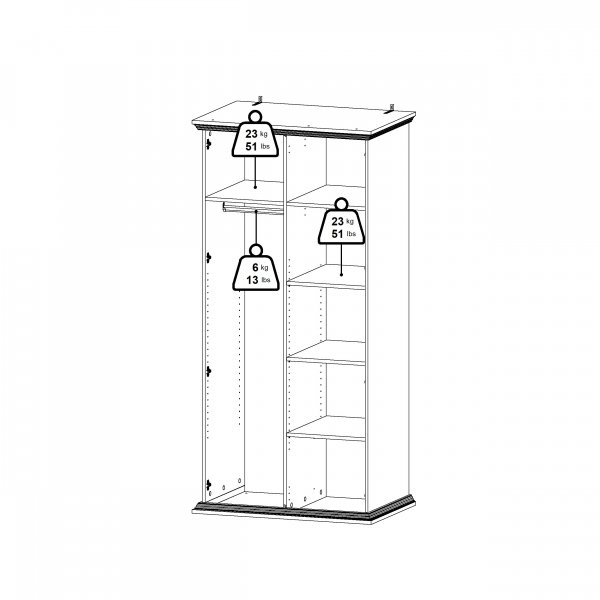 North garderob med 2 dörrar - 200 cm hög North garderob med 2 dörrar - 200 cm hög