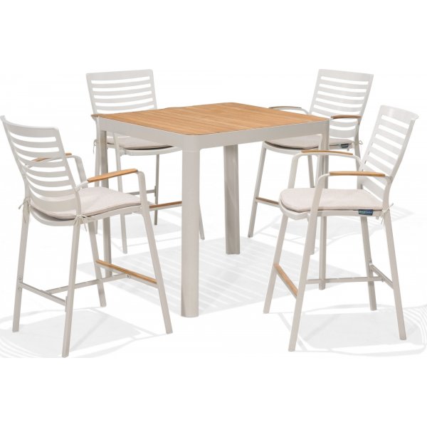 Portals lounge groep 5 - Wit/teak Portals lounge groep 5 - Wit/teak