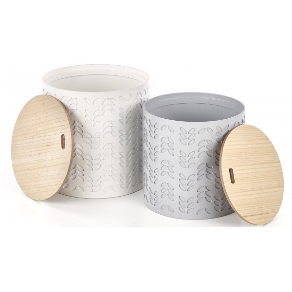 Table banc Trudie 35/39 cm - Blanc/gris