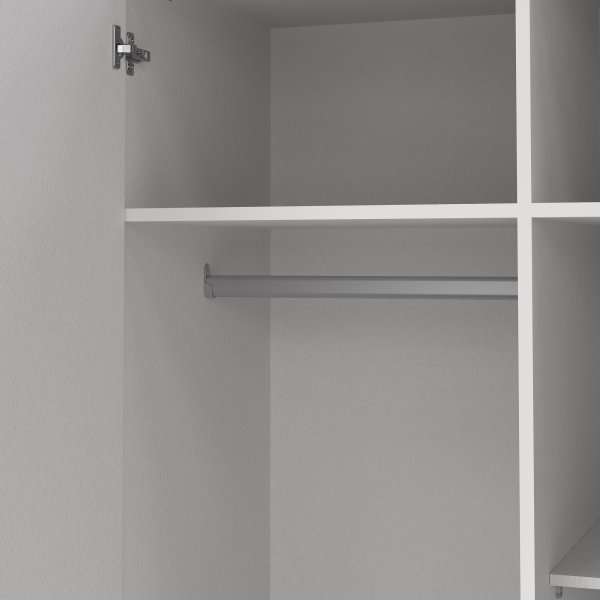 Armoire Sprint avec 2 portes et 3 tiroirs - Blanc Armoire Sprint avec 2 portes et 3 tiroirs - Blanc