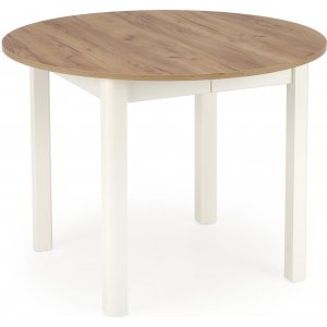 Table  manger ronde extensible Berivan chne/blanc 102-142 cm