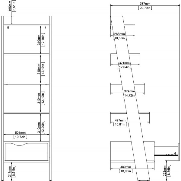 Oslo trapplank - Wit/eiken Oslo trapplank - Wit/eiken