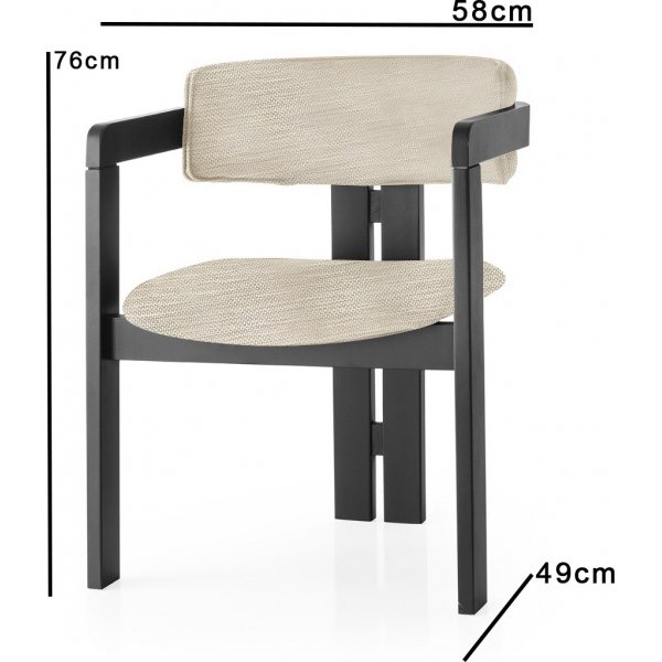 Conny matstol - Ljusgrå/svart Conny matstol - Ljusgrå/svart