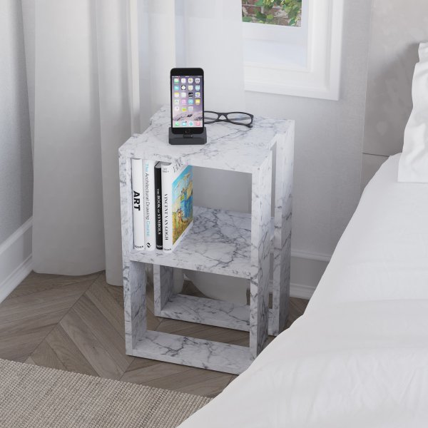 Lonie s�ngbord - Carrara marmor