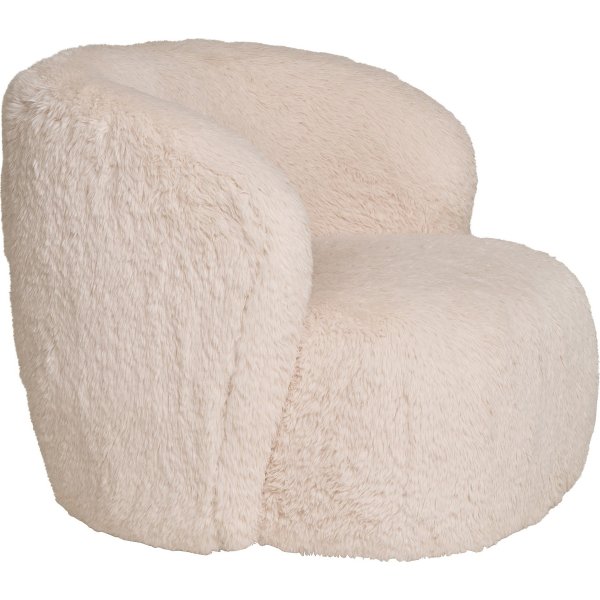 Fauteuil Setubal - Fausse fourrure cru