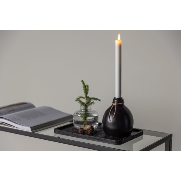 Bougeoir LED Ulricehamn 32 x 12 cm - Noir/Blanc