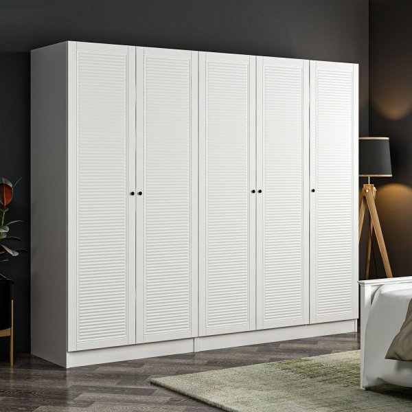 Armoire Larett 225x52x190 cm - Blanc