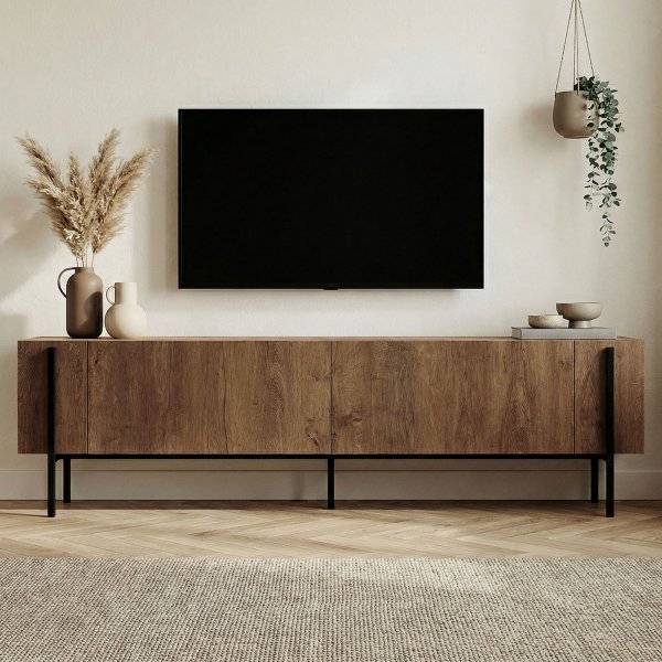 TV-b�nk Nemming 180 cm - Kafkas oak/svart