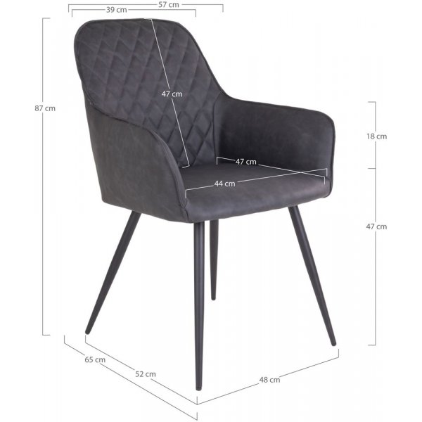 Chaise de Salle à Manger Harbo - Gris Foncé Chaise de Salle à Manger Harbo - Gris Foncé