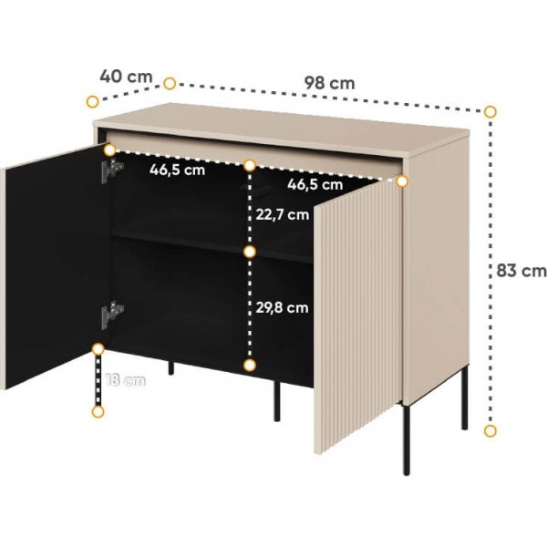Trend skåp H83 cm - Beige/svart Trend skåp H83 cm - Beige/svart