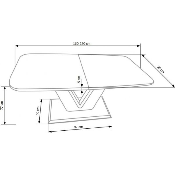 Annelise eettafel 160-220 cm - Wit hoogglans Annelise eettafel 160-220 cm - Wit hoogglans