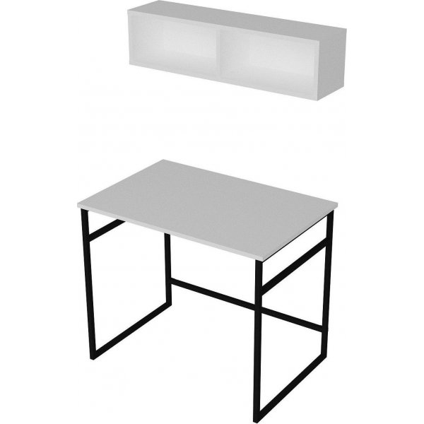 Bureau Gama 90x60 cm - Blanc/noir