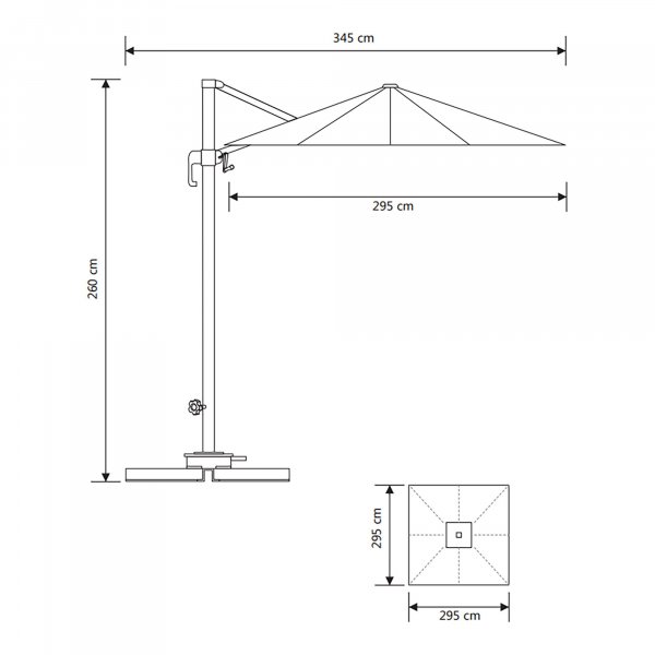 Baza hängparasoll - Sand/Grå Baza hängparasoll - Sand/Grå