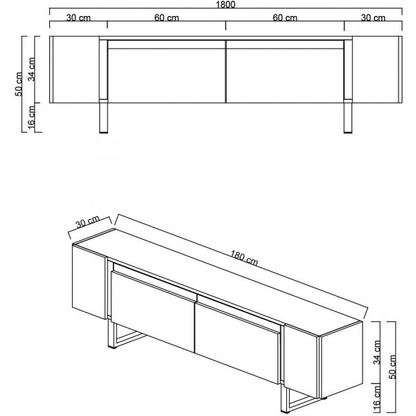 Erki TV-bänk - Travertin/silver Erki TV-bänk - Travertin/silver
